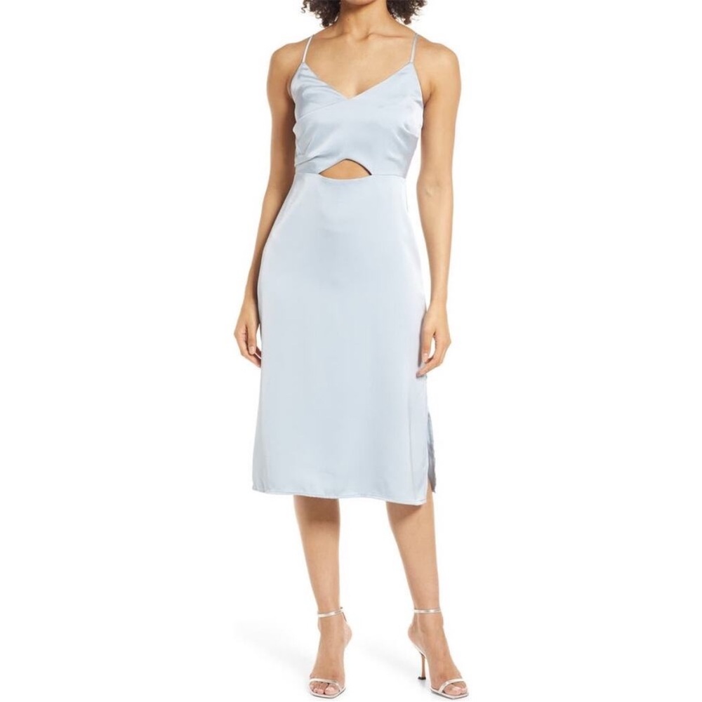 Elegant Silver Slip Dress